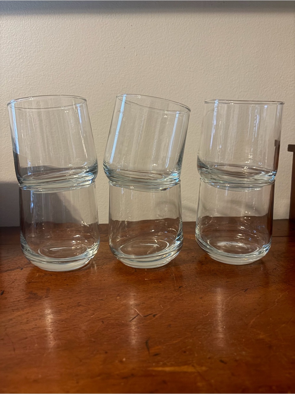 Vintage CRISA clear glass lowball tumbles/rocks glasses- Set of 6